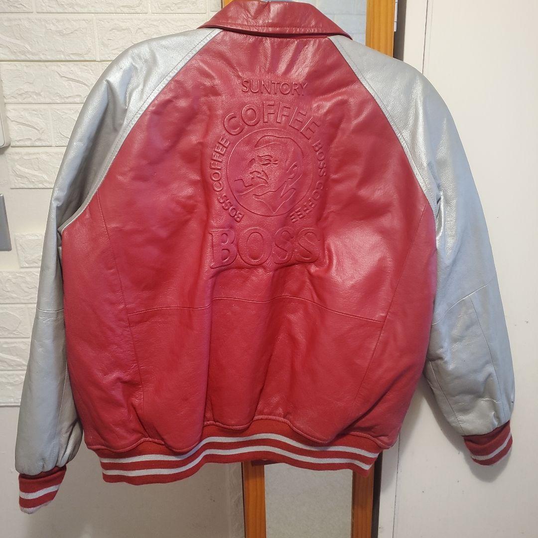 もへじ 当時物 ヴィンテージ SUNTORY BOSS 豚革 スタジャン