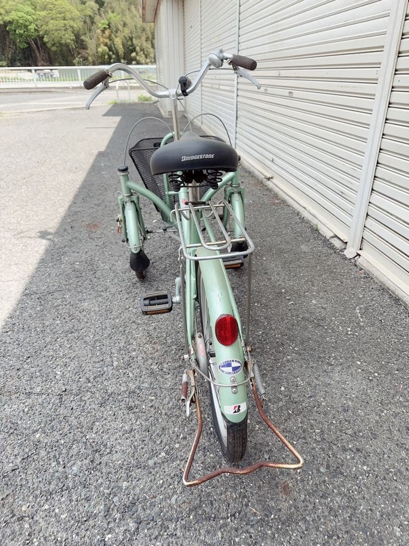 【大阪市周辺限定】ミントグリーン 三輪自転車 前カゴ付き