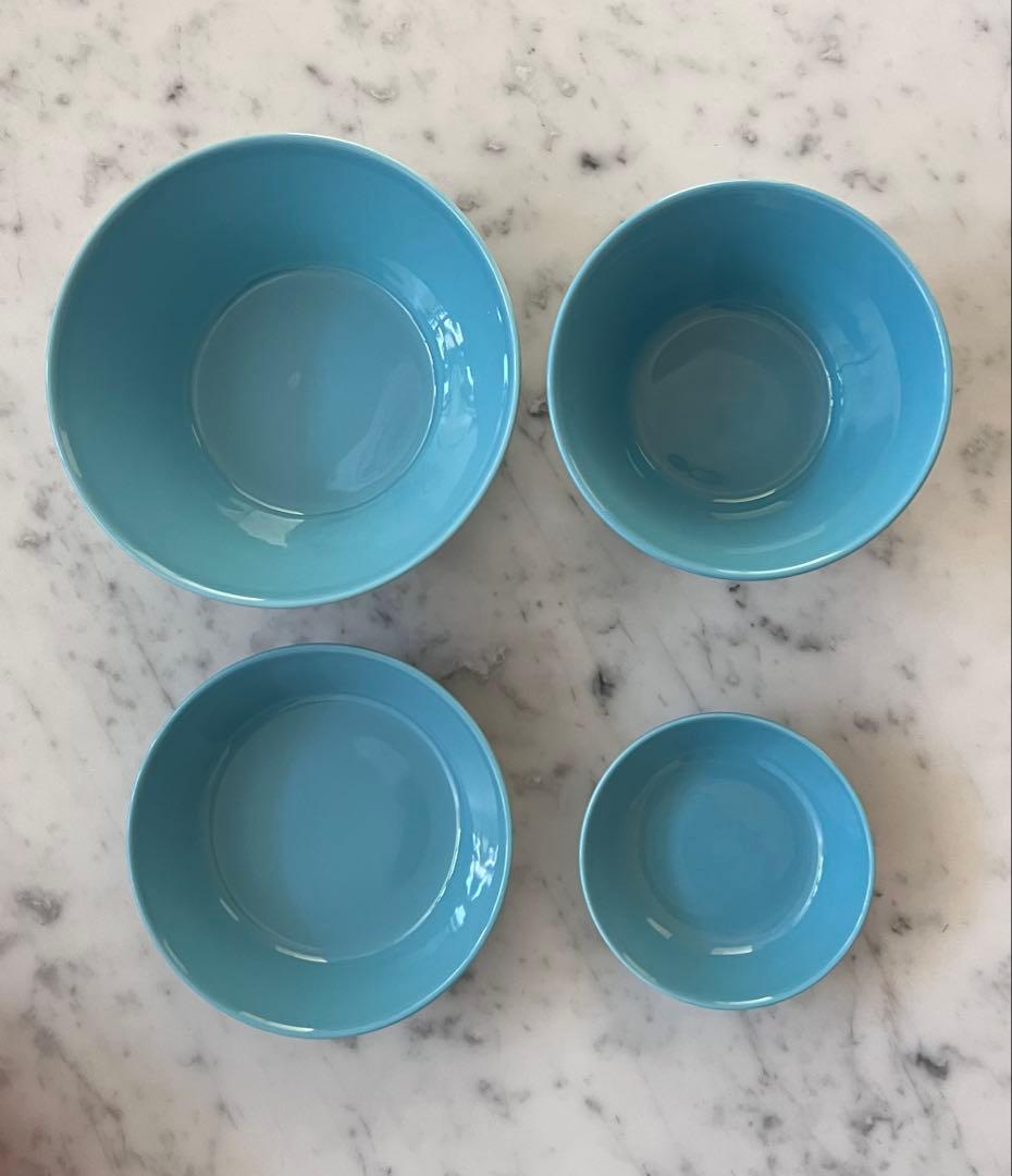  イッタラTEEMAティーマ&ティーミ廃盤色ターコイズ4枚セット