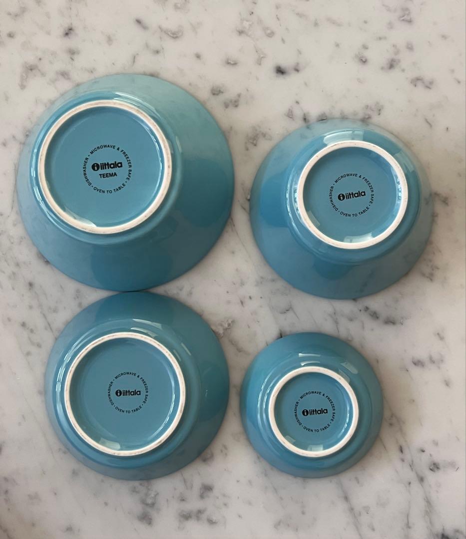  イッタラTEEMAティーマ&ティーミ廃盤色ターコイズ4枚セット