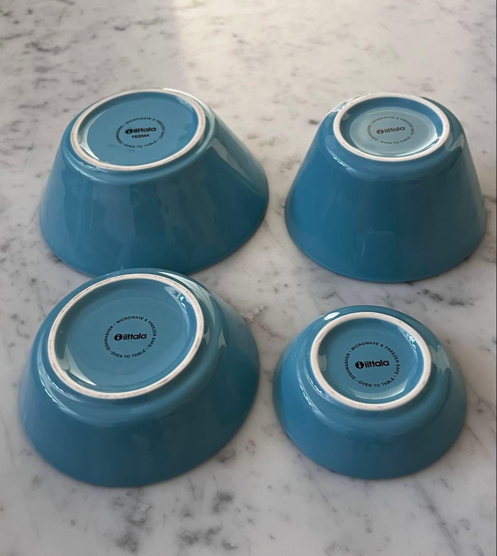  イッタラTEEMAティーマ&ティーミ廃盤色ターコイズ4枚セット