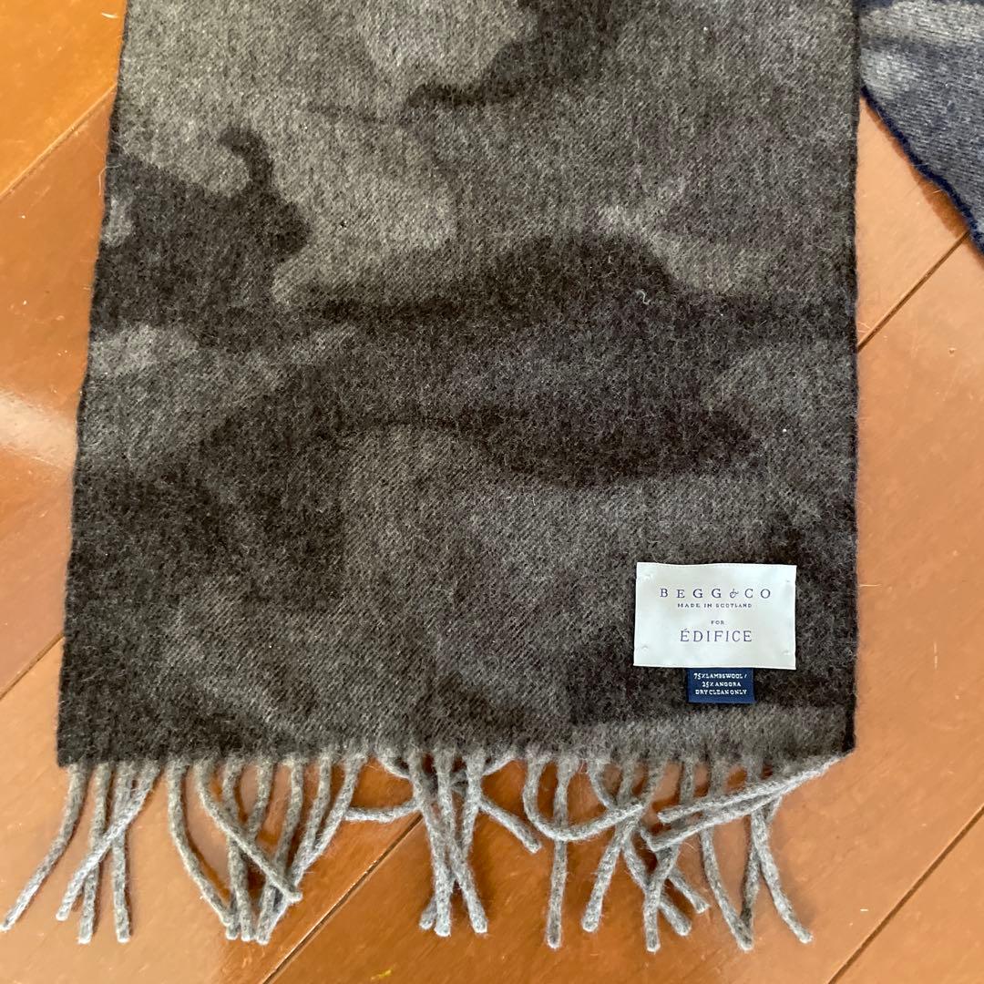 ④BEGG＆CO EDIFICE マフラー　グレー　新品未使用　スコットランド