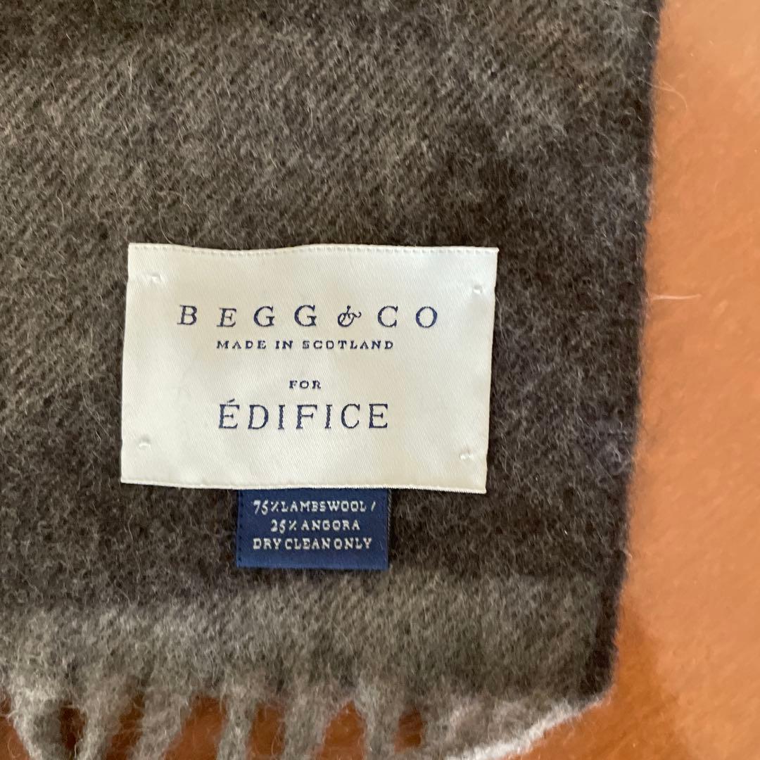 ④BEGG＆CO EDIFICE マフラー　グレー　新品未使用　スコットランド