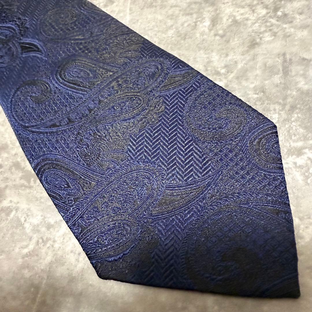【✨極美品✨】Paul Smith ポールスミス ネクタイ ネイビー ペイズリー