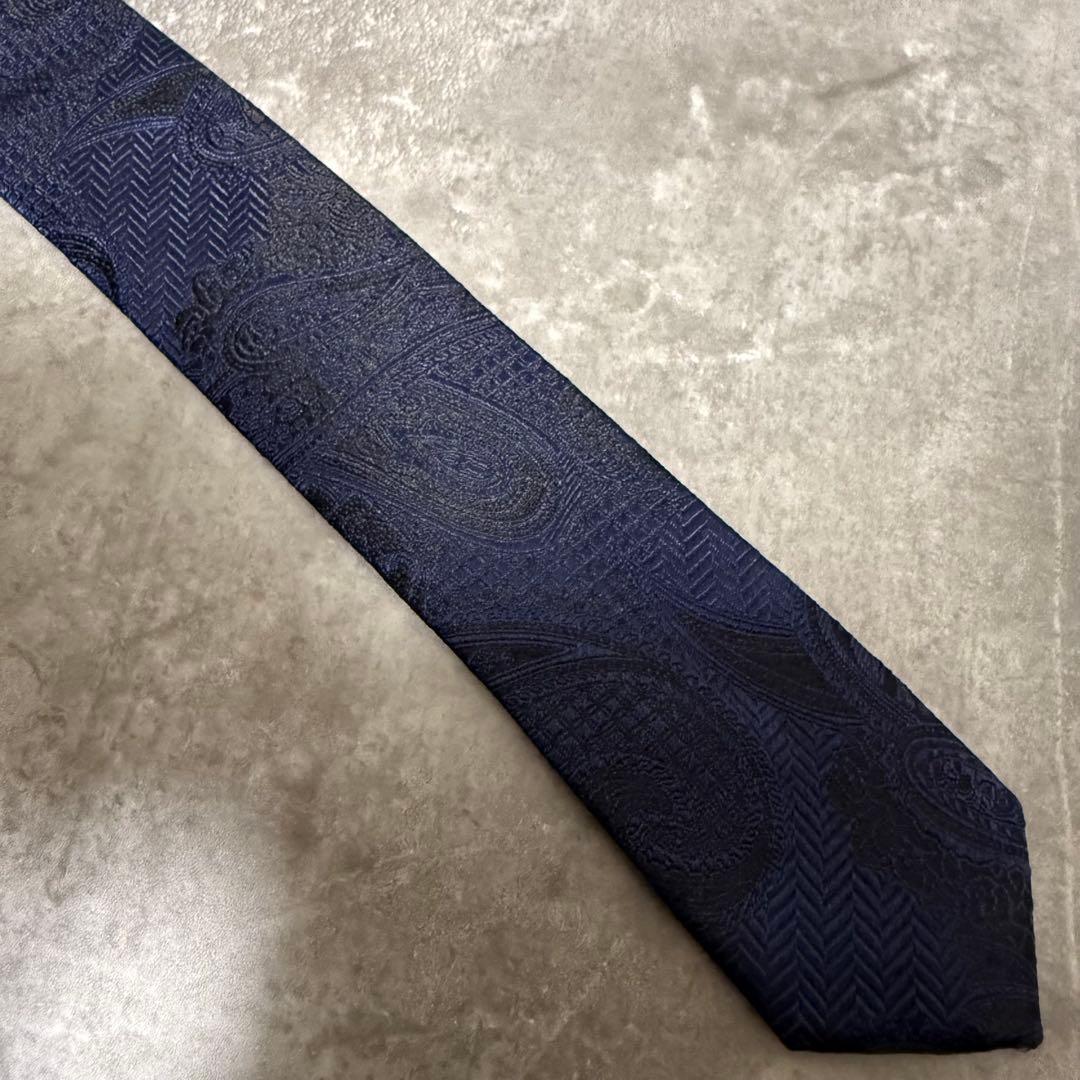【✨極美品✨】Paul Smith ポールスミス ネクタイ ネイビー ペイズリー