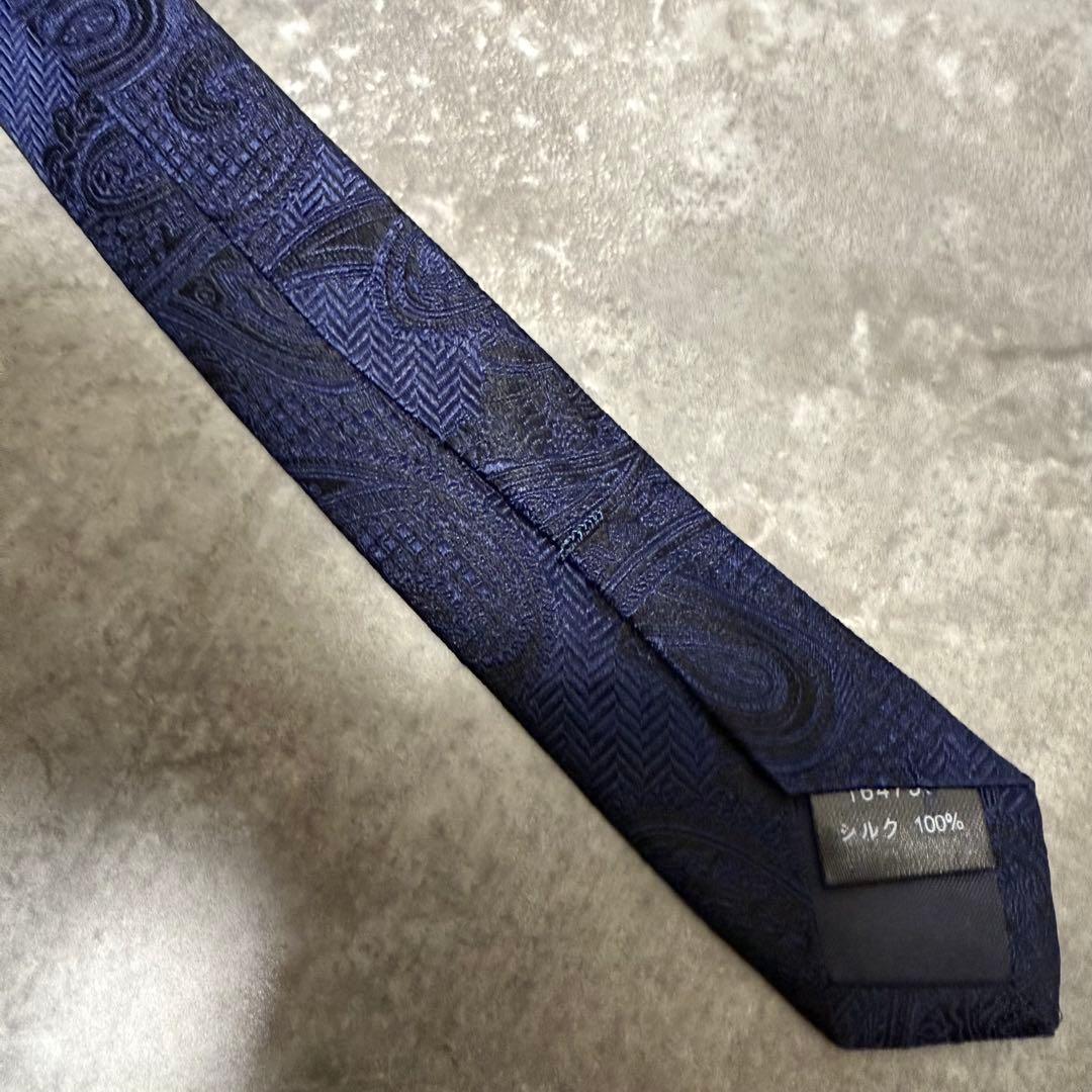 【✨極美品✨】Paul Smith ポールスミス ネクタイ ネイビー ペイズリー