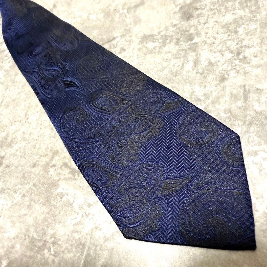 【✨極美品✨】Paul Smith ポールスミス ネクタイ ネイビー ペイズリー