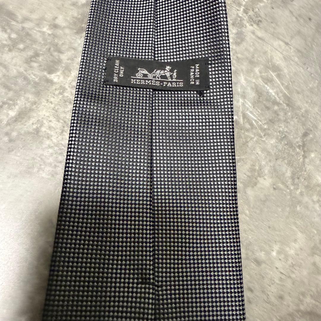 【✨極美品✨】 HERMES エルメス ネクタイ グレー ソリッド系 結婚式