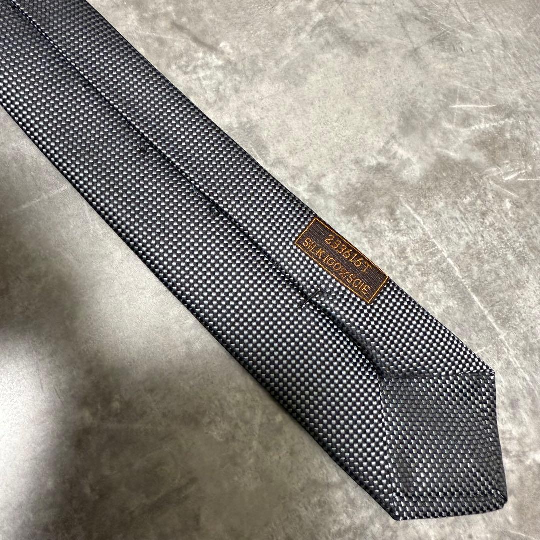 【✨極美品✨】 HERMES エルメス ネクタイ グレー ソリッド系 結婚式