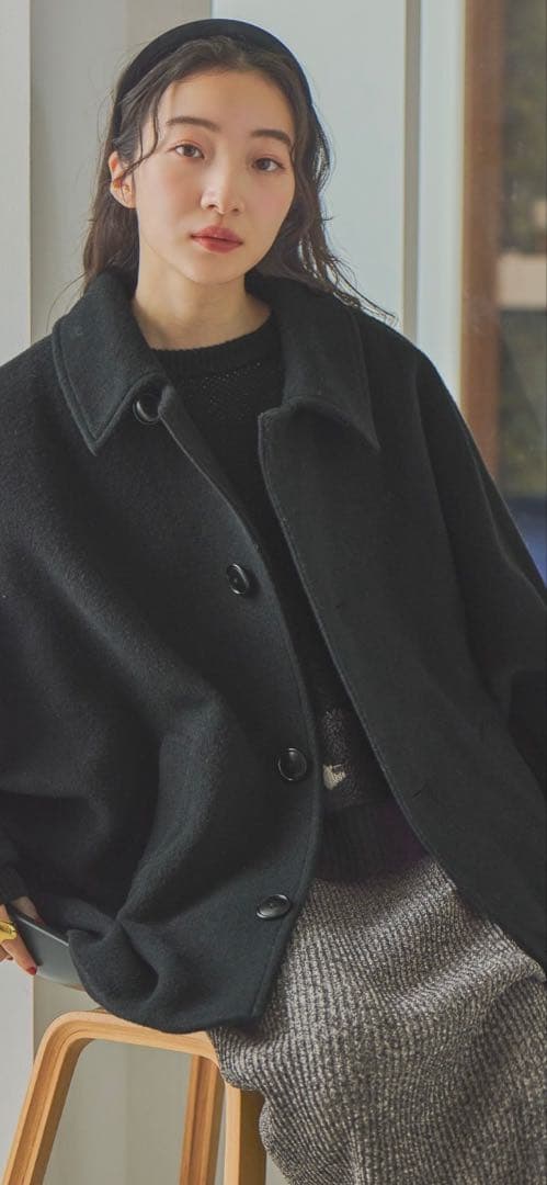 niko and … ライトモッサドルマンジャケットコート ブラック