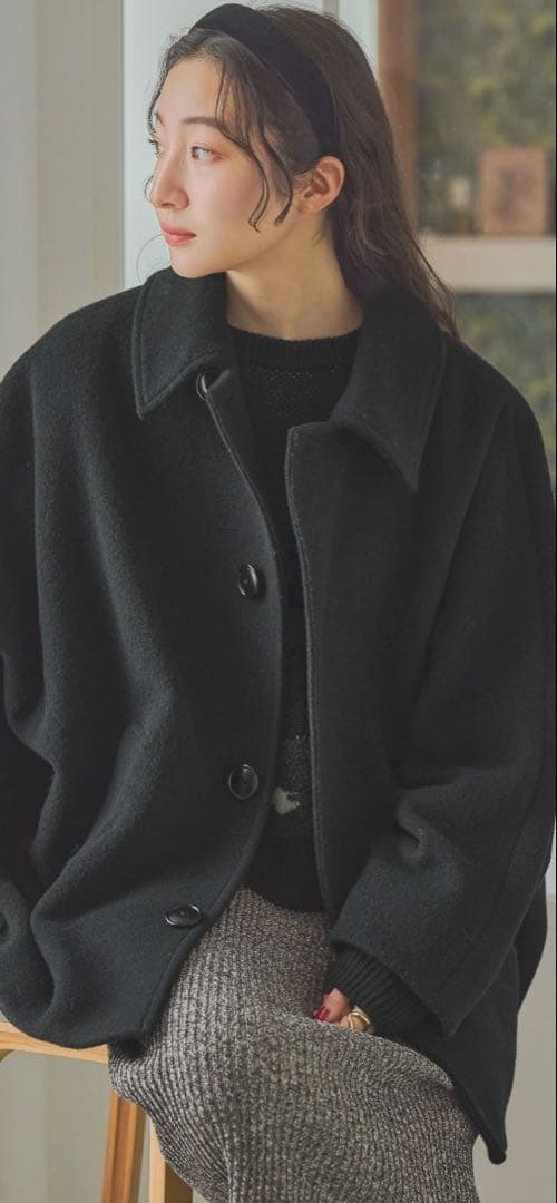 niko and … ライトモッサドルマンジャケットコート ブラック