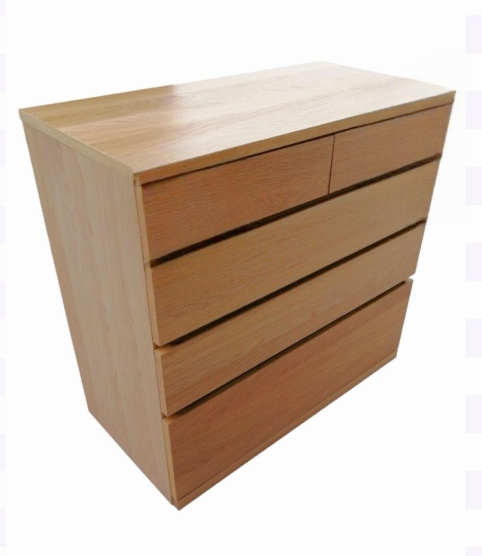 無印良品　木製チェスト4段　オーク材　中古品