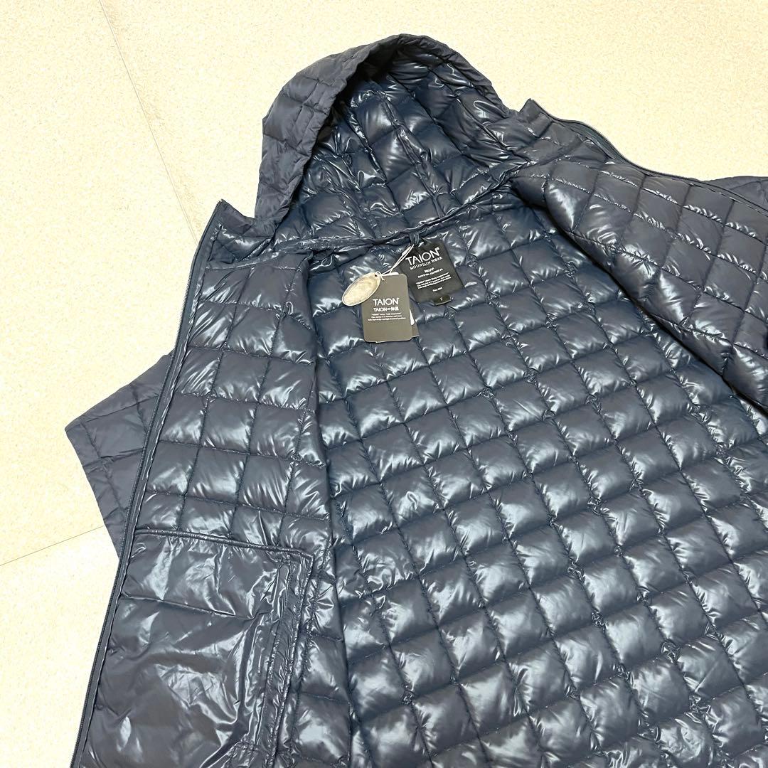 タイオン【TAION】マウンテンオープンフロントダウンポンチョ　ネイビー　タグ付
