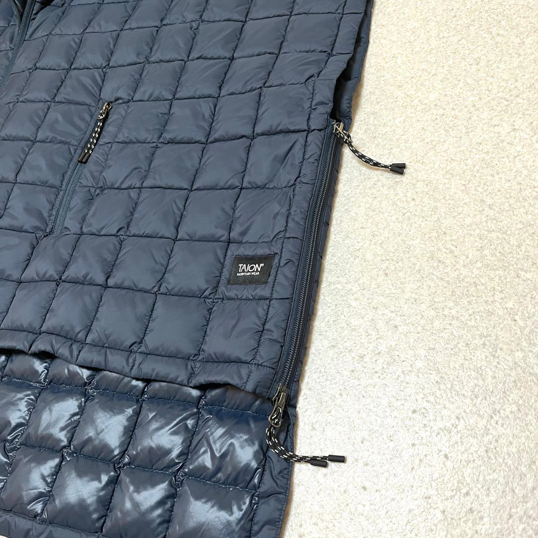 タイオン【TAION】マウンテンオープンフロントダウンポンチョ　ネイビー　タグ付