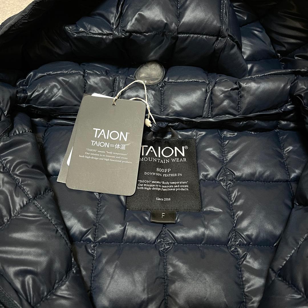 タイオン【TAION】マウンテンオープンフロントダウンポンチョ　ネイビー　タグ付