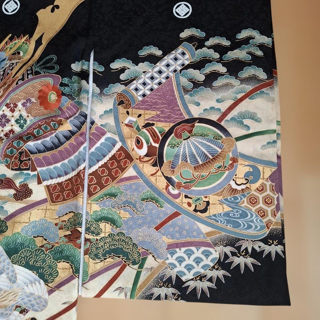 男の子お宮参りセット　正絹着物　ベビードレス