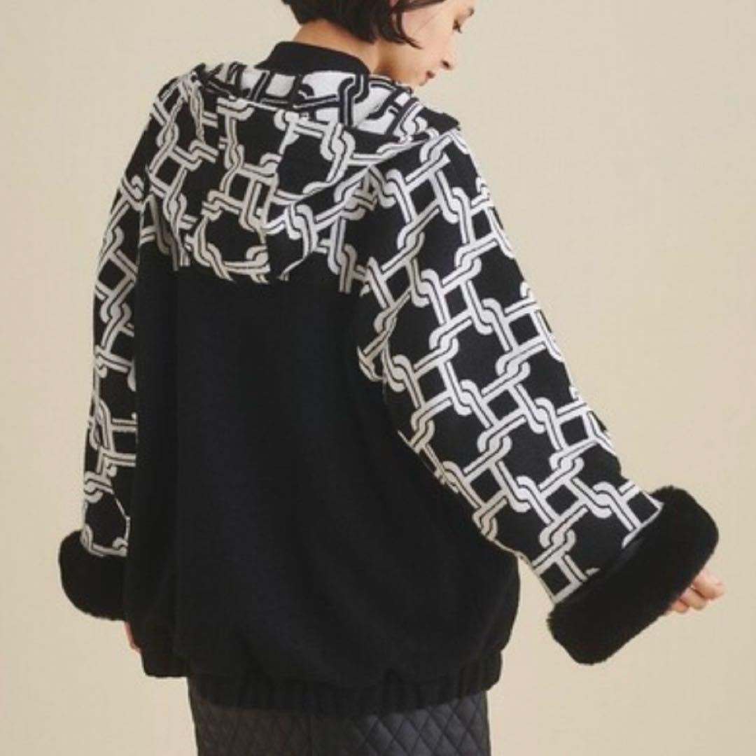 【未使用】グレースクラス キカジャガード ショートコート黒 36