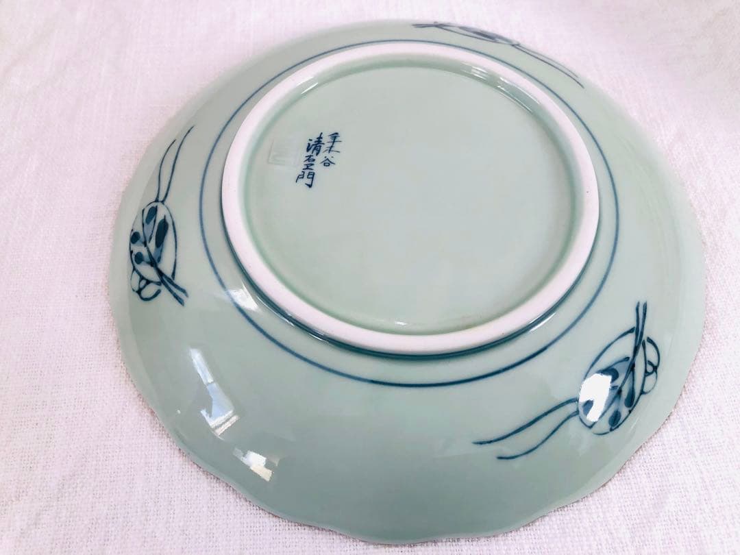 【未使用品】有田焼　清右衛門　松竹梅山水図　平皿　5枚　18.5㎝