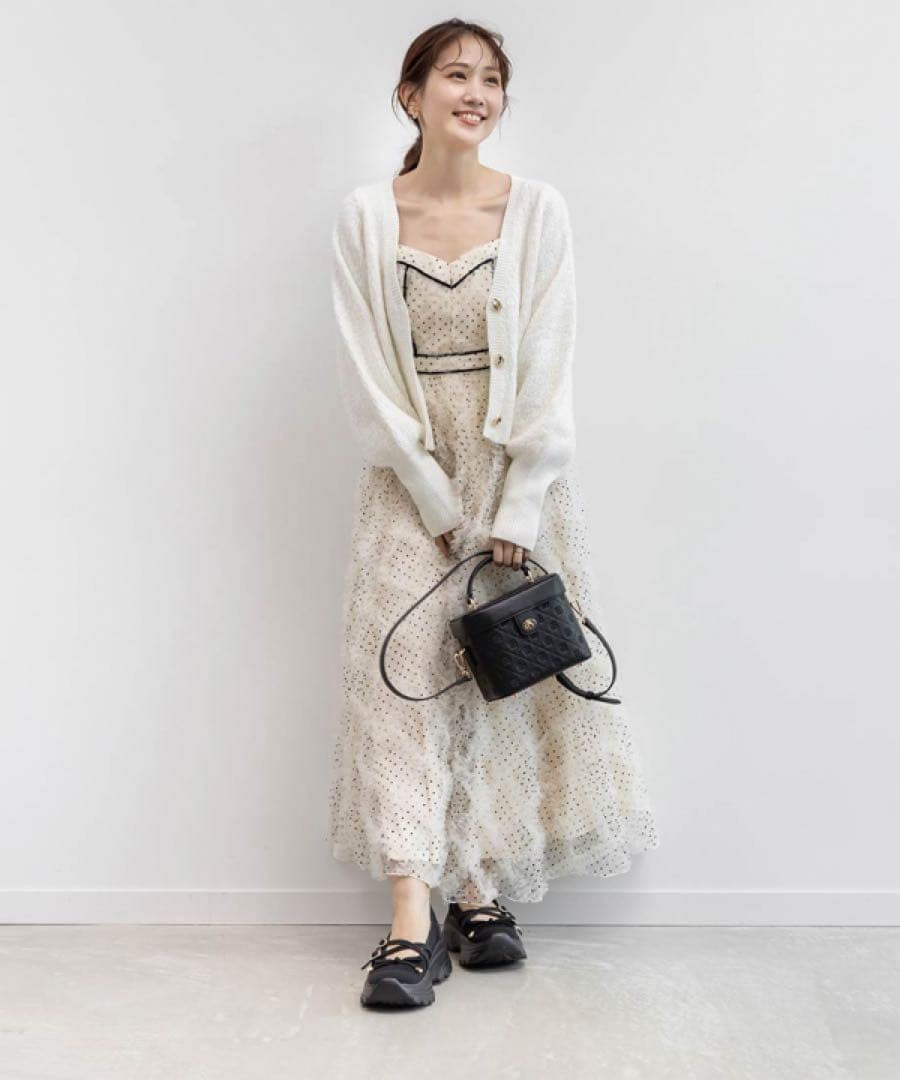 RANDA ドットチュールデザインワンピース サイズ1