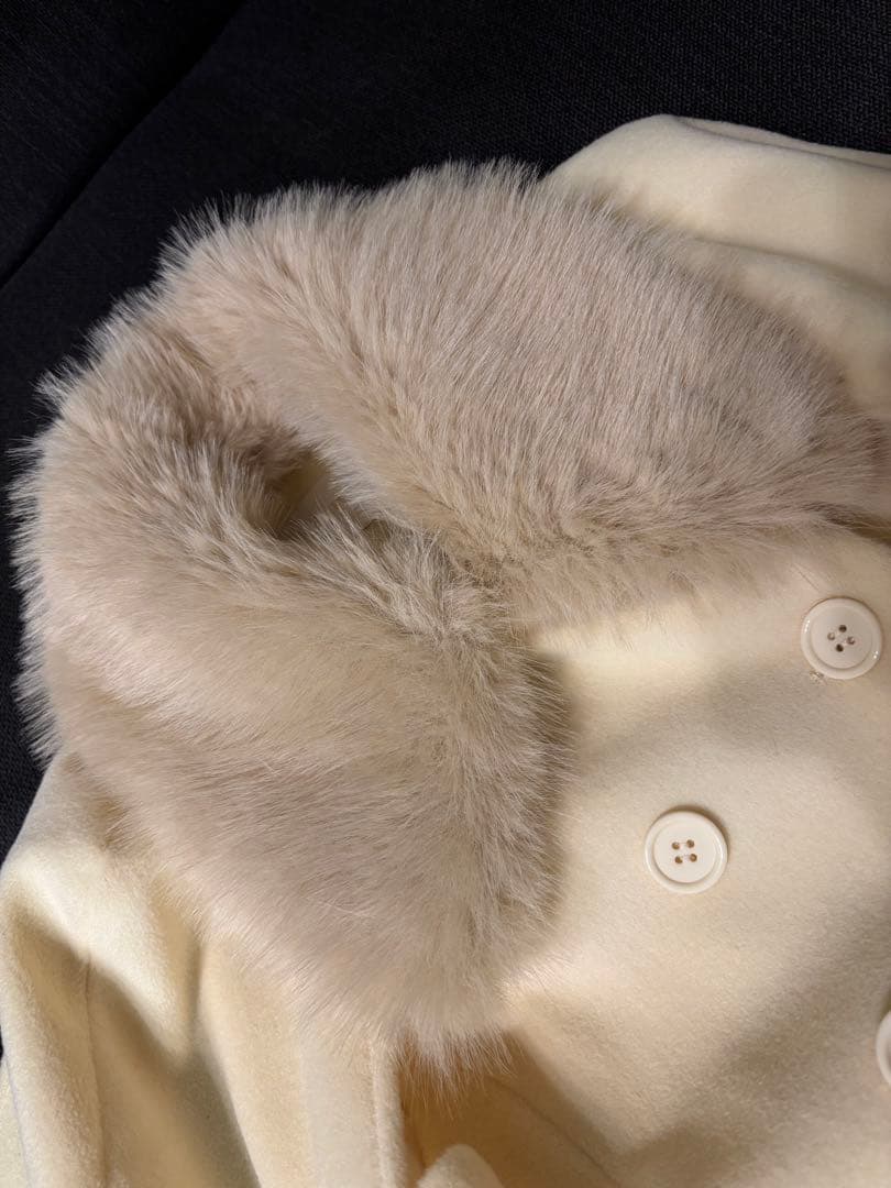 フェイクファーカラーマントコート