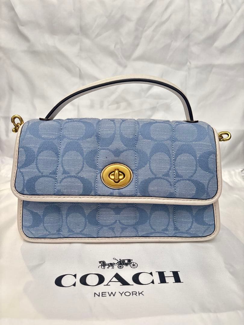 【未使用】COACH コーチ　デニムショルダーバッグ