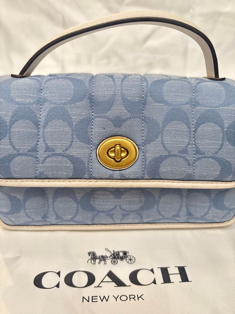 【未使用】COACH コーチ　デニムショルダーバッグ