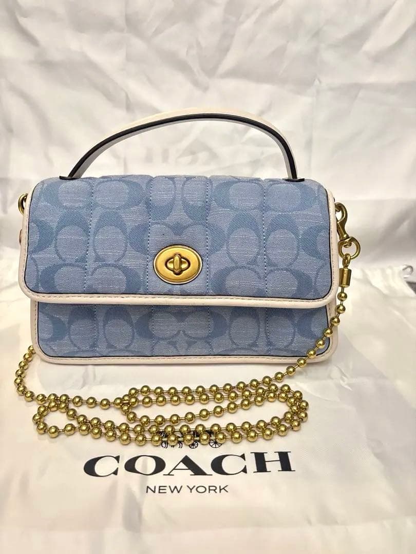 【未使用】COACH コーチ　デニムショルダーバッグ