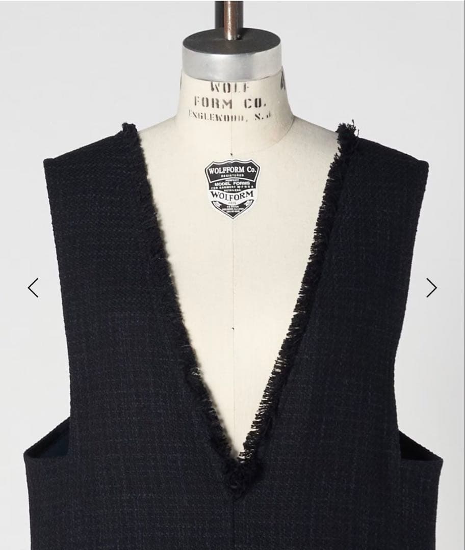 Drawer 2026リゾート　ツイードジャンプスーツ　36ネイビー