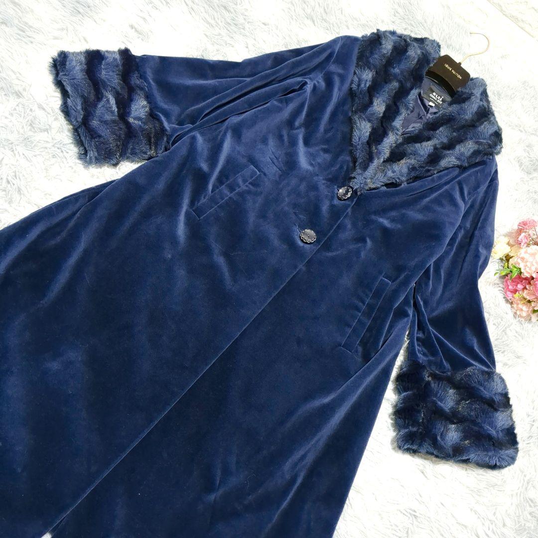 未使用級 sui ANNA SUI ベルベットコート ロングコート XLファー