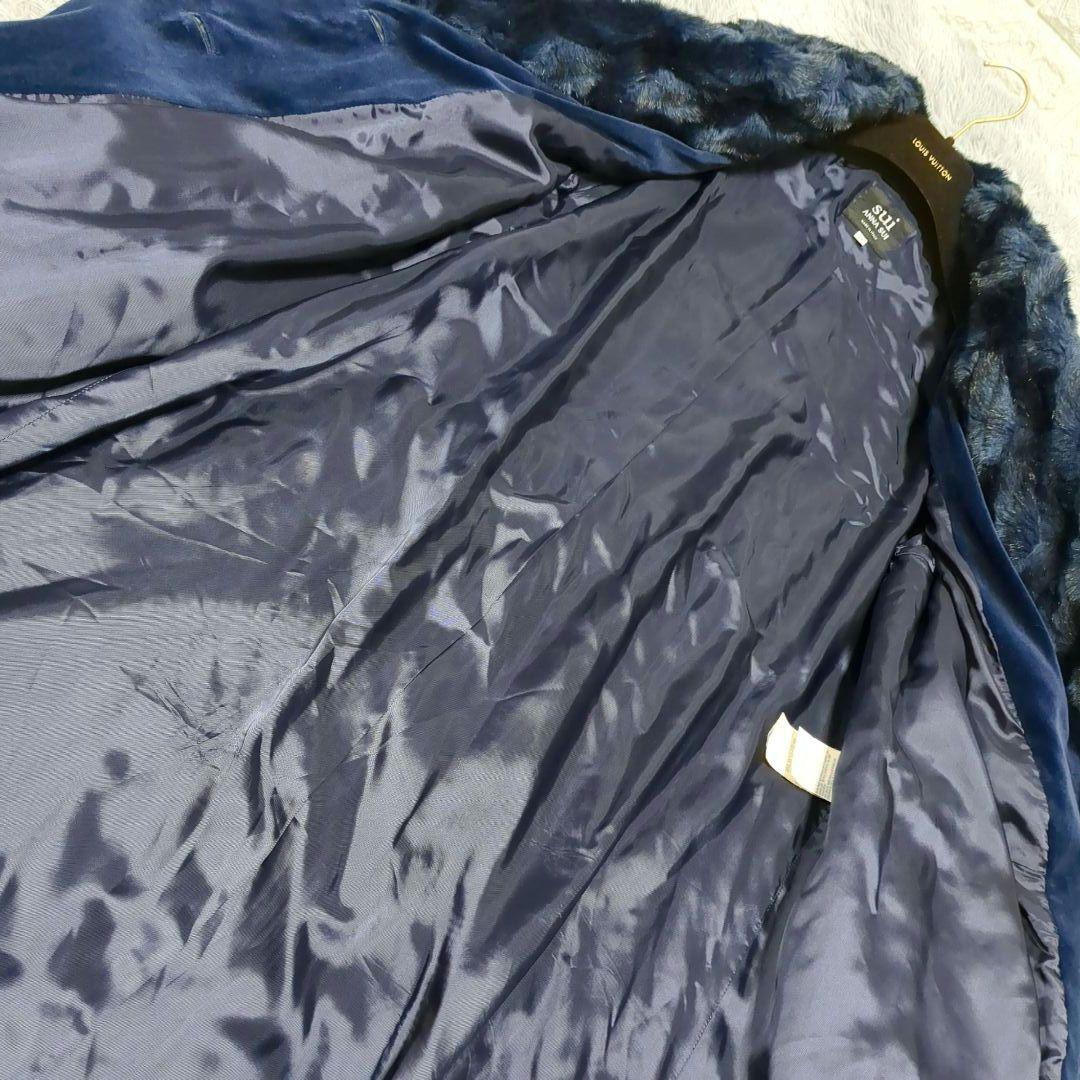 未使用級 sui ANNA SUI ベルベットコート ロングコート XLファー