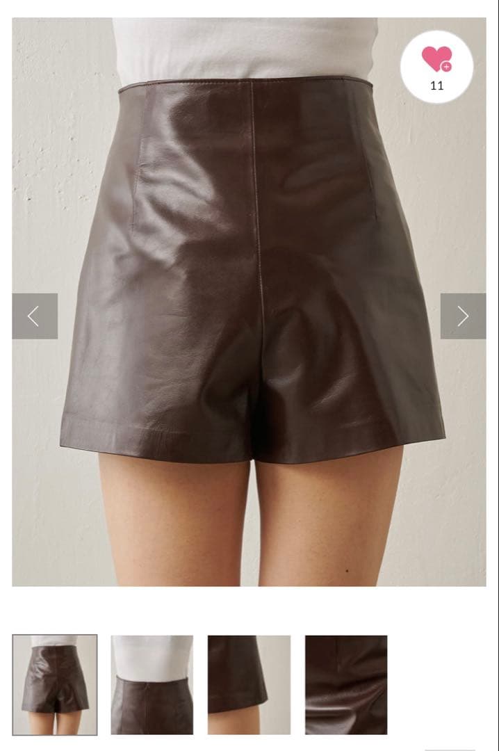 Whim Gazette レザーショートパンツ