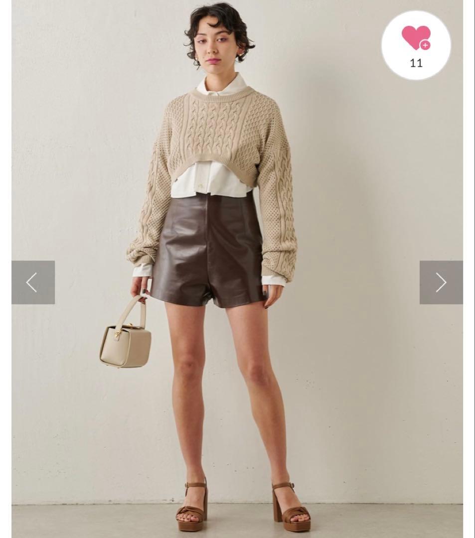 Whim Gazette レザーショートパンツ