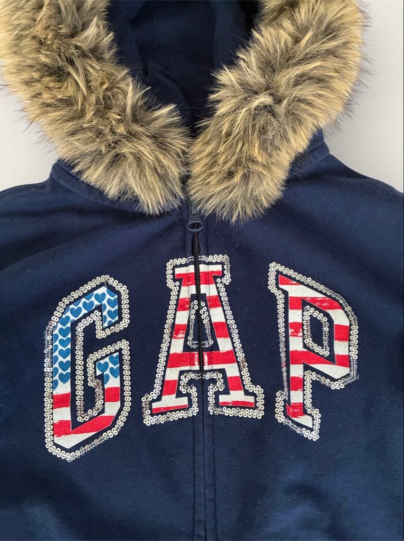 y2k 平成ギャル00’s gapファージップパーカー　アメリカ国旗