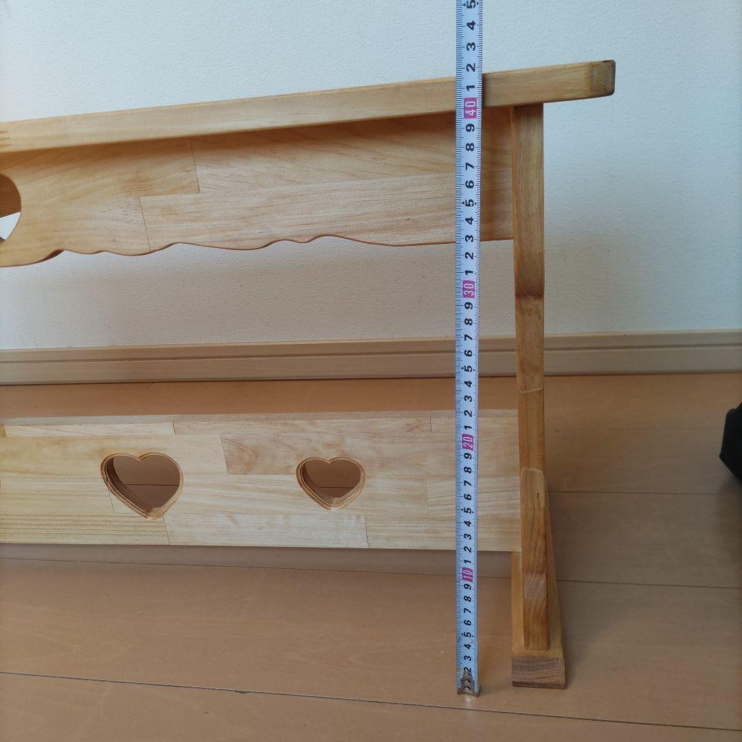 カントリー家具　ハート　ベンチ　　チェア　長椅子　木製　ハンドメイド