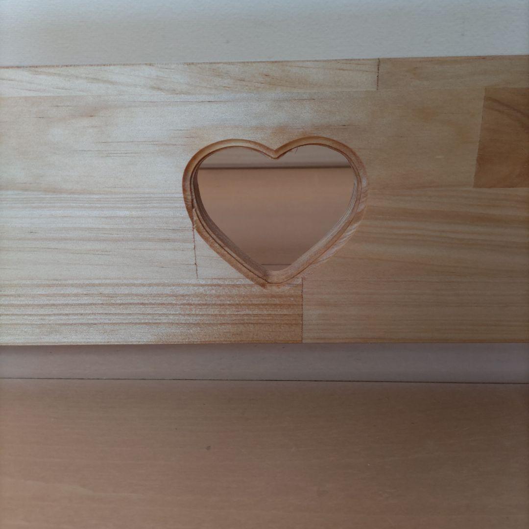 カントリー家具　ハート　ベンチ　　チェア　長椅子　木製　ハンドメイド
