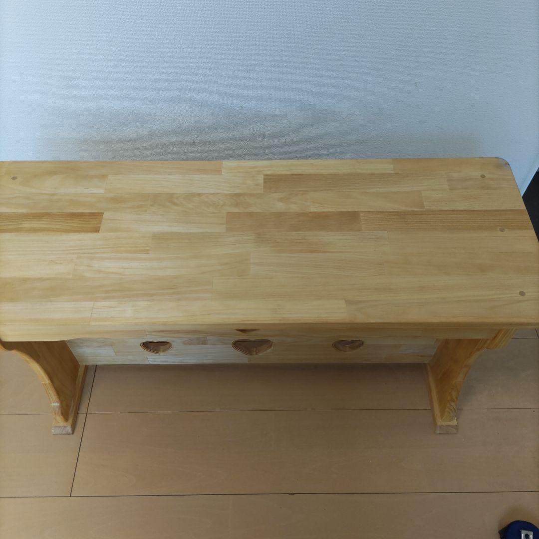 カントリー家具　ハート　ベンチ　　チェア　長椅子　木製　ハンドメイド