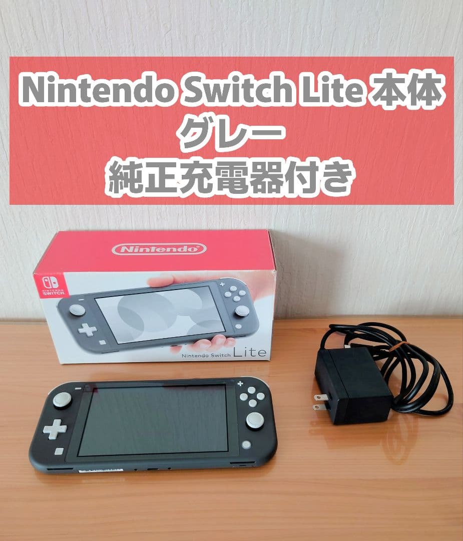 Nintendo Switch Lite 本体 グレー　純正充電器付き