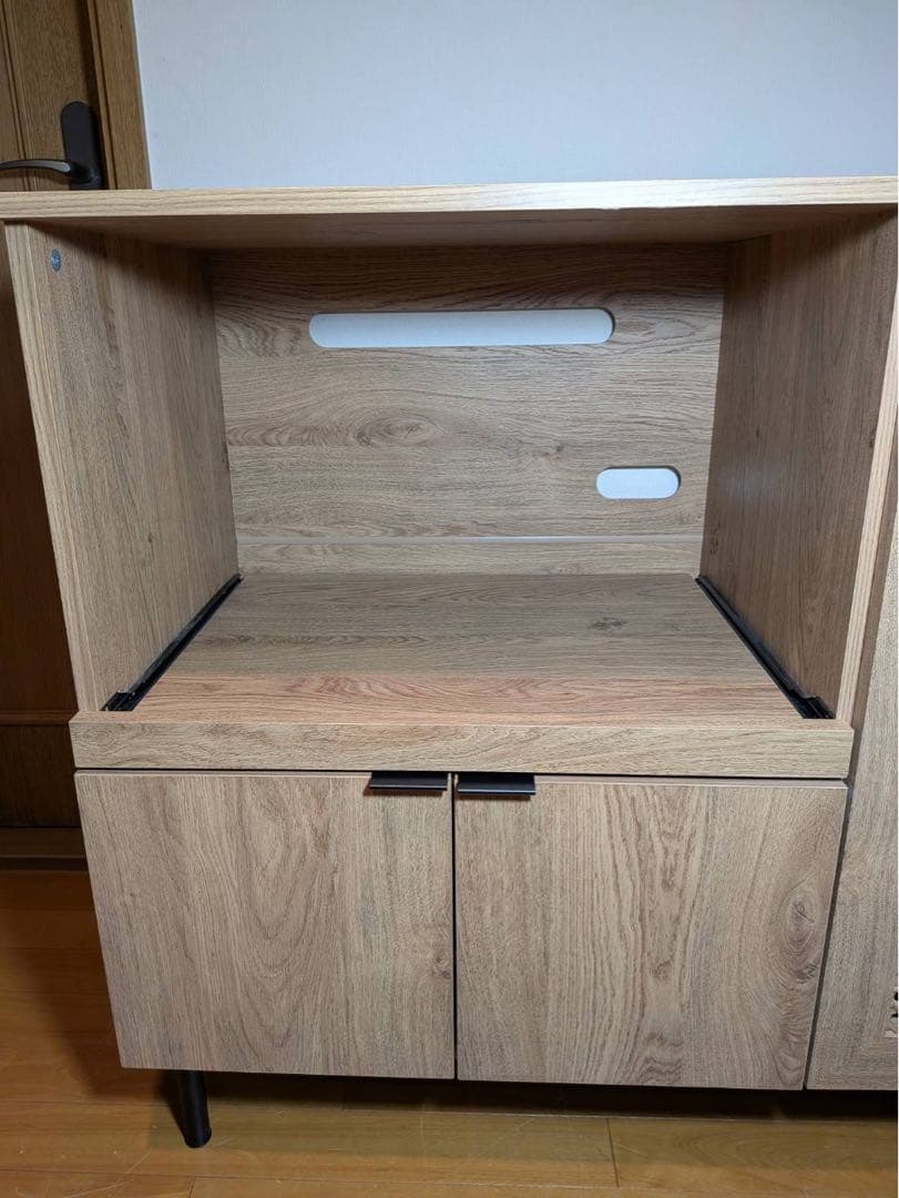 ★よぺ★LOWYA ラタン調キッチンカウンター 棚 収納 台