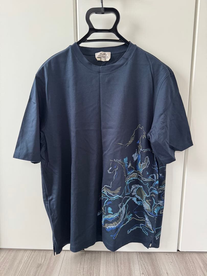 【新品未使用】HERMES ネイビー Tシャツ XLサイズ