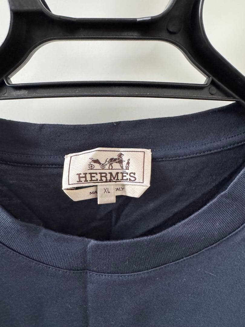 【新品未使用】HERMES ネイビー Tシャツ XLサイズ