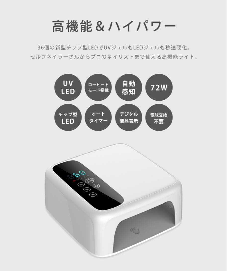 【新品未使用】72w LEDライト ジェルネイル