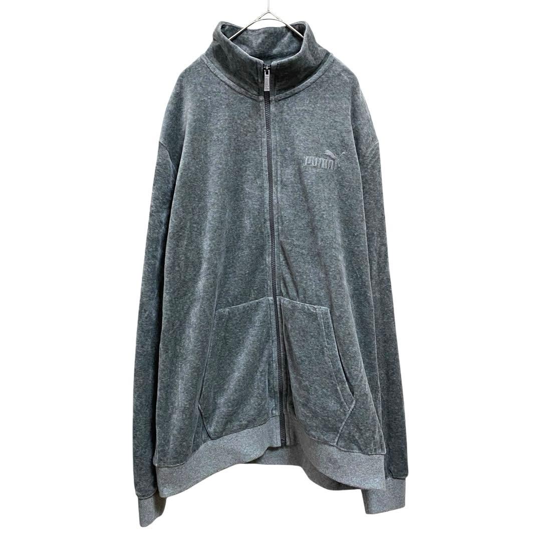 Y2K PUMA ベロア セットアップ 上下 メンズ グレー トラックジャケット