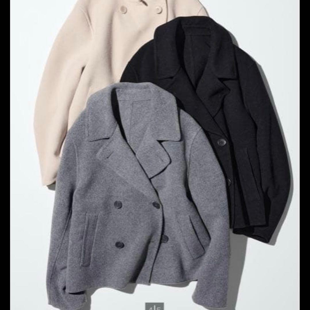 ユニクロ ダブルフェイスショートコート リラックスフィット