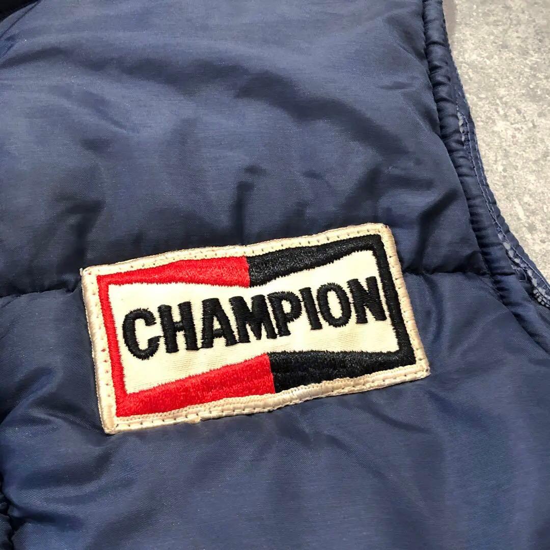 80s US古着 CHAMPION 中綿 ベスト M チャンピオン プラグ