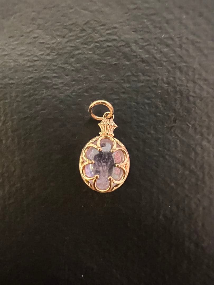 agete アガット K5アメジスト　ラブラドライト　ネックレス　チャーム