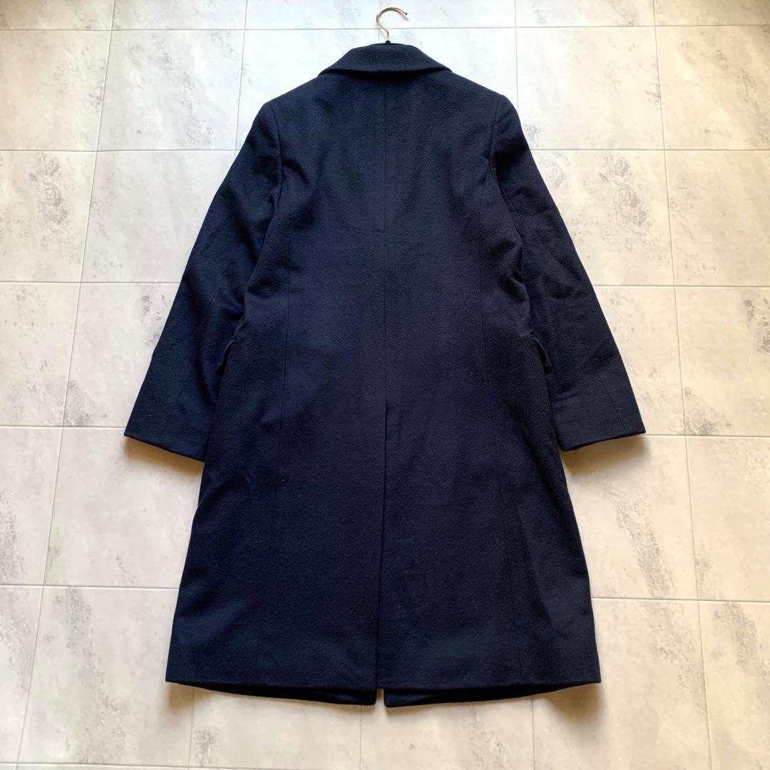 アクアスキュータム COLOMBO ウール チェスターコート ネイビー 8 M