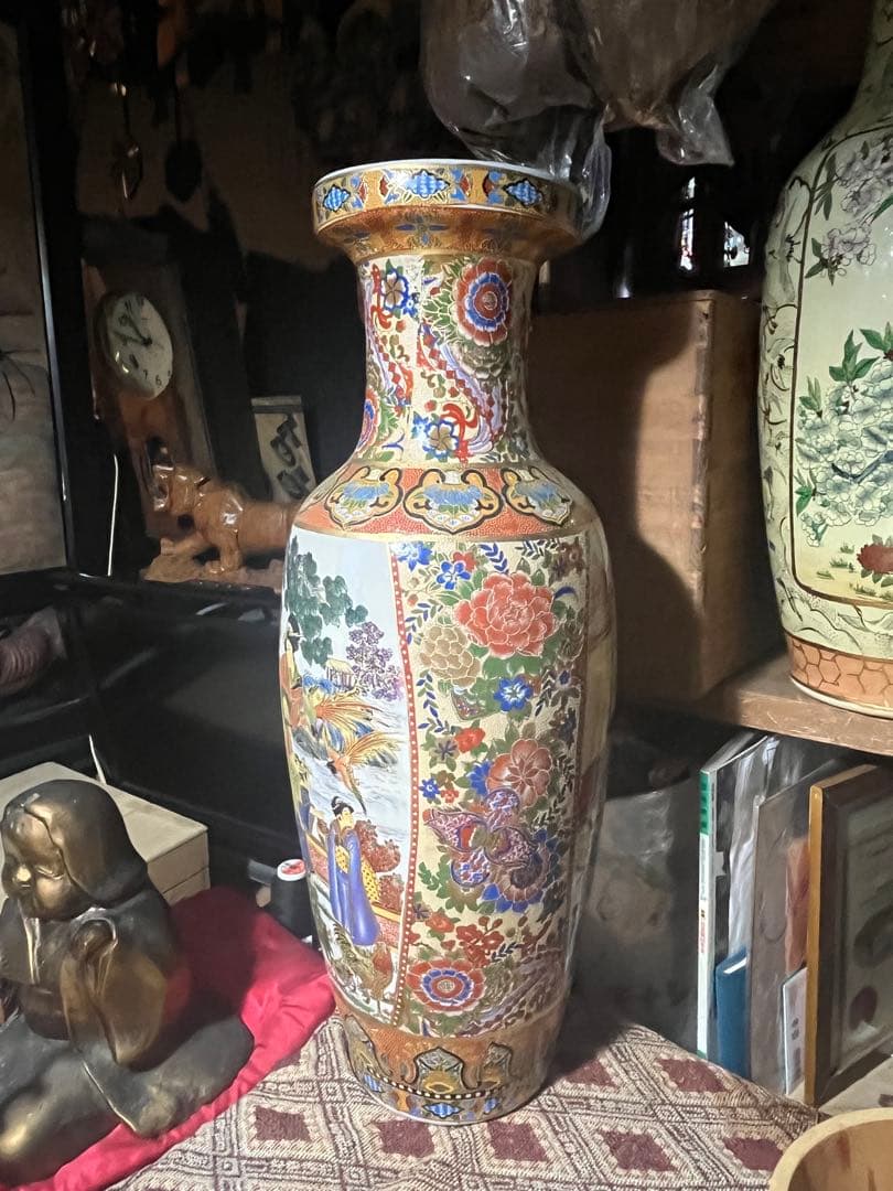 shota 薩摩焼 飾り大壺 60cm 金彩色絵 、豪華爛漫 美人図画 、