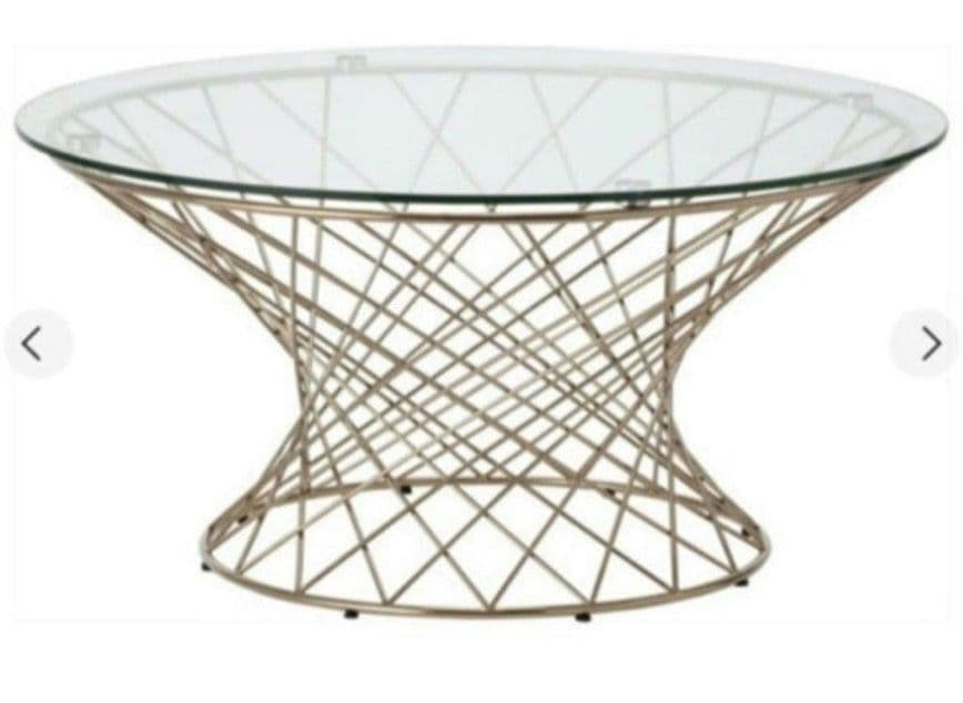 ໒꒱· ゜  FrancfrancテーブルMARLIA クリア×ゴールド