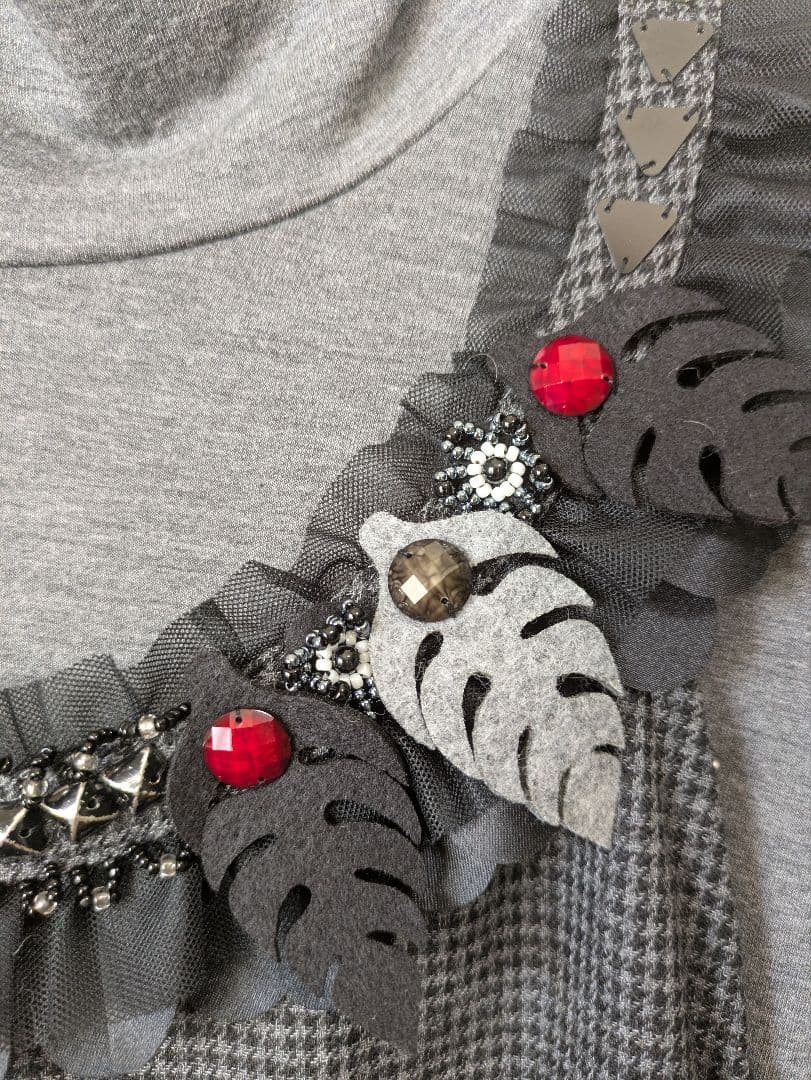 アルベロベロ新品♥️ビジュビーズが素敵ジャンパースカートゆったり定価30450円