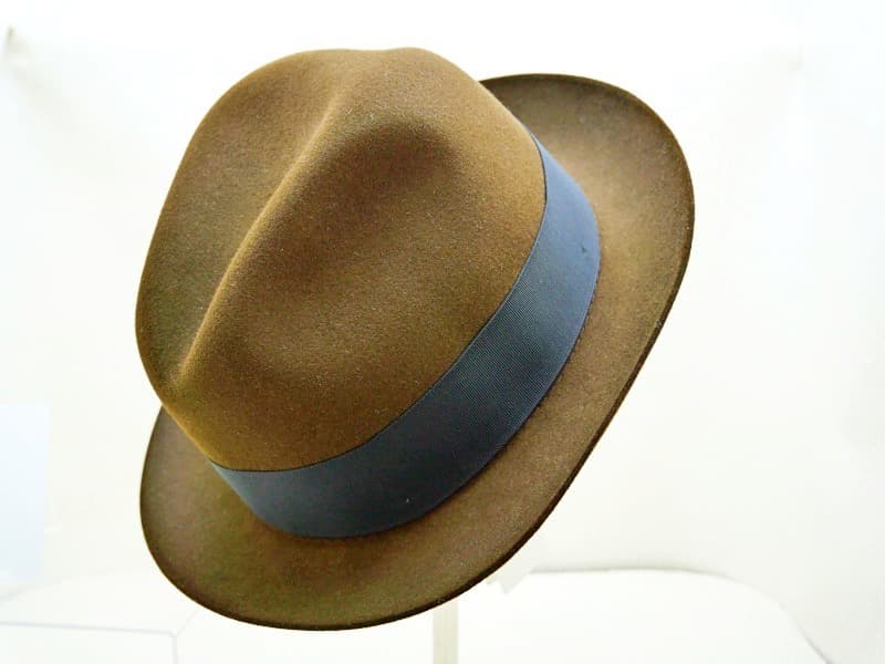★未使用　サルバトーレフェラガモ　ボルサリーノタイプ　ハット　茶　ラビットファー